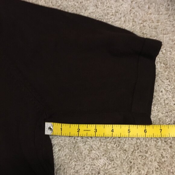 Brown Cowl Neck Ribbed Waist Short Sleeve Sweater - Picture 16 of 16